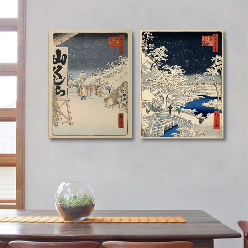 日本の伝統的な景観ポスターキャンバスアートプリント、和風キャ - Japanese Lifestyle Home のレビューと価格