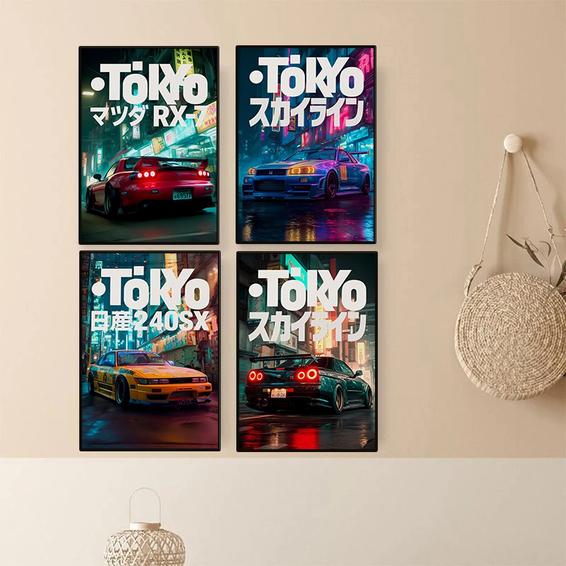 ヴィンテージ東京JDMカーポスターネオン日本のストリートレー - Japanese Tokyo Lifestyle のレビューと価格