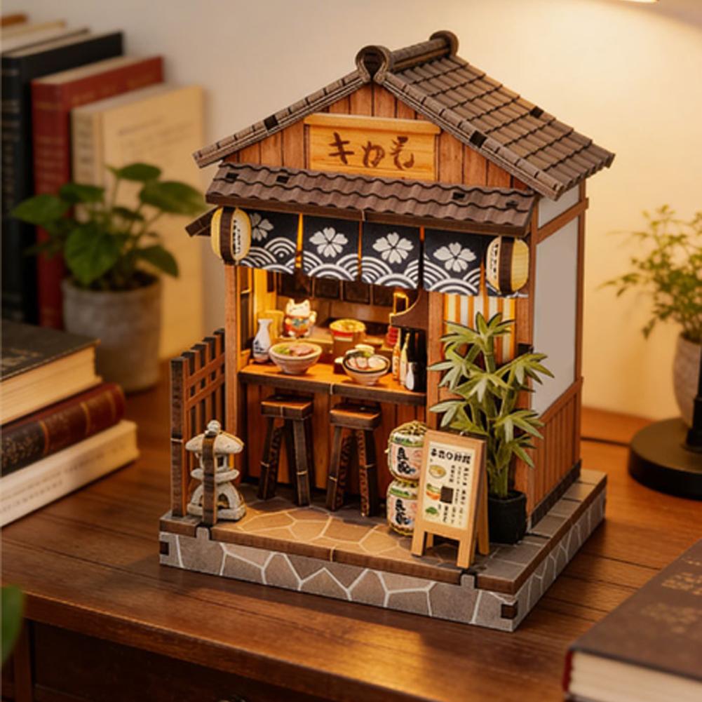 DIY 木製日本酒場ミニチュアドールハウス LED ライト付 - Japan Lifestyle のレビューと価格