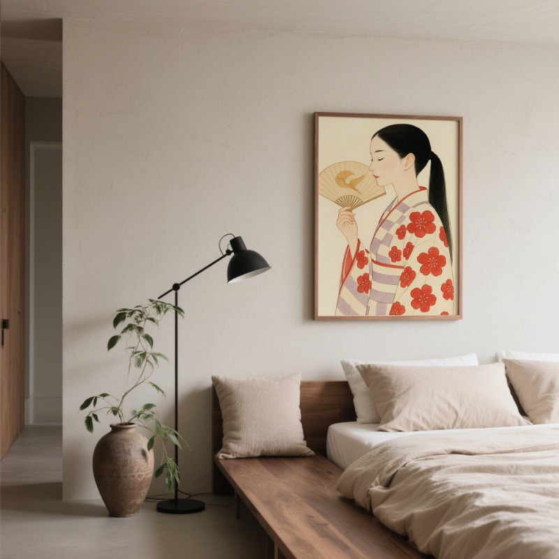富士山と鶴日本の壁プリント現代ミニマリスト風景アート伝統的な - Japanese Lifestyle Home のレビューと価格